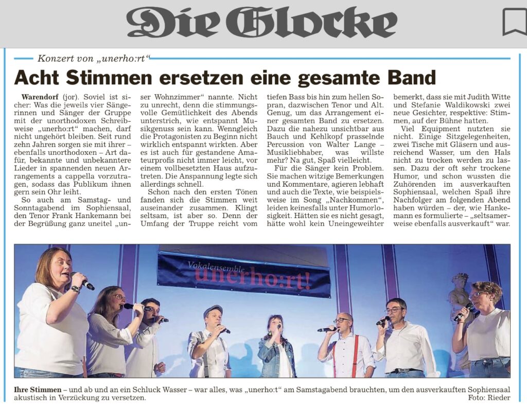 Artikel von Joe Rieder in „Die Glocke“ am 12.11.2024